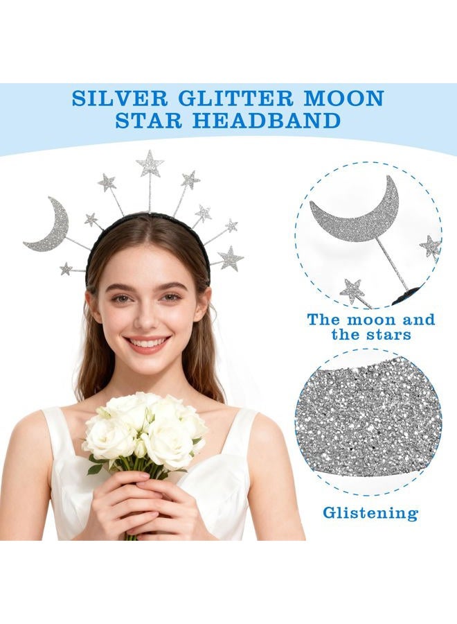 Bnikion Bride Glitter Star Headband with Veil - Image 3